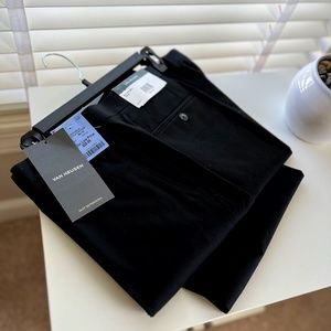 COPY - Van Heusen Men's Suit separates Slim Fit Flat Front Dress Pants Black 38…